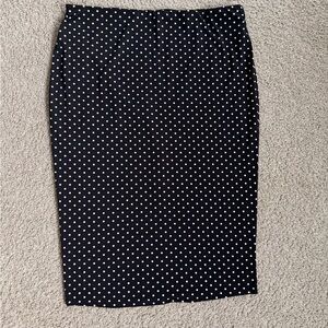 Vince Camuto Black and White Polka Dot Pencil Skirt